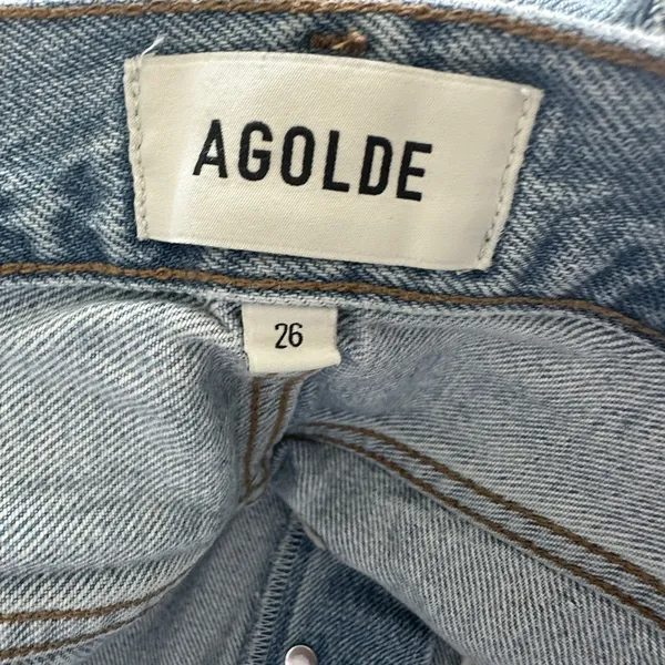 Agolde Dame high-waisted denim shorts Sz 26 Turn On Hem Cotton Preppy - Image 8