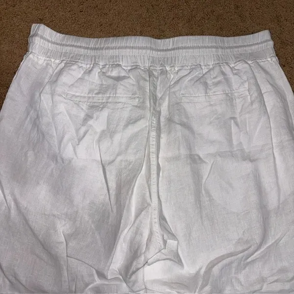 Quince 100% European Linen Wide Leg Ankle Pull On Pant White 3X - Image 9