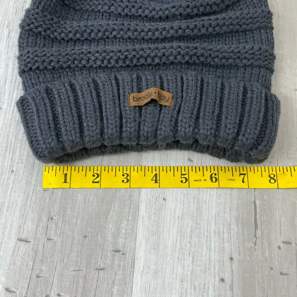 Brook + Bay Dark Gray Knit Slouchy Winter Warm Beanie Hat - Image 7