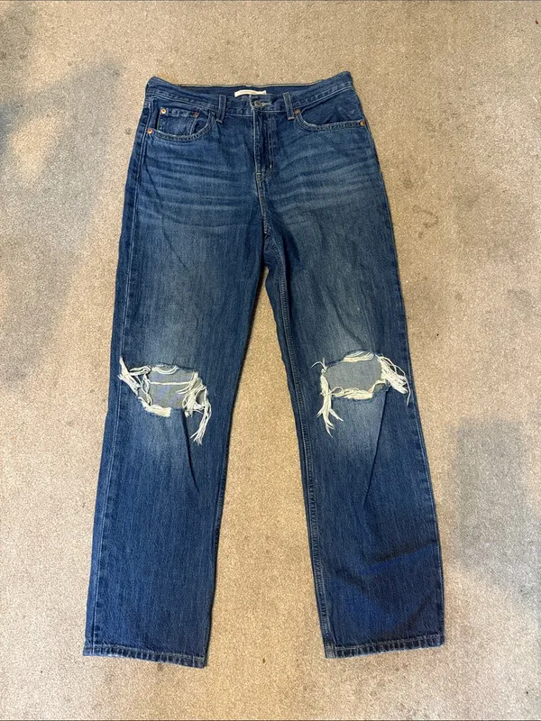 Levi’s Low Pro Straight 100% Cotton Distressed Medium Wash Jeans Size 29 - Image 2