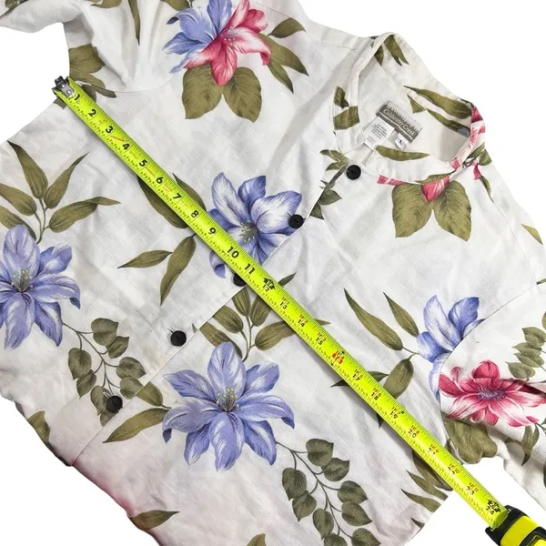 Coldwater Creek floral botanical print linen-blend button-down blazer jacket - Image 7