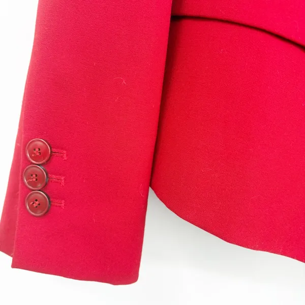 Zara Basic Womens Red Tailored Single Button Office Siren Career Blazer Size M - Image 2