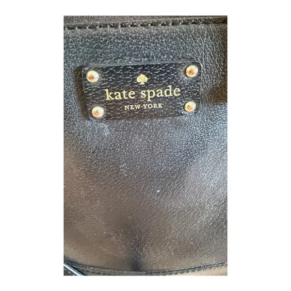 Kate Spade Black Leather Satchel Crossbody Bag Structured Purse - Image 2