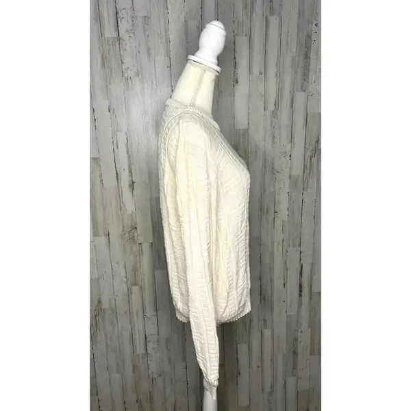 Vintage J.G. Hook Women's XL Ivory Knit Anchor‎ Long Sleeve Pullover Sweater - Image 3