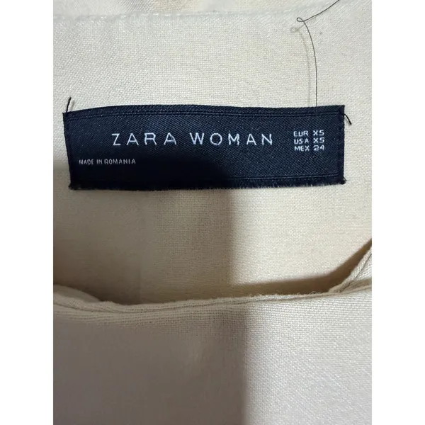 Zara Double Breasted Ruffle‎ Bottom Pea Coat Women's Size XS - Image 10