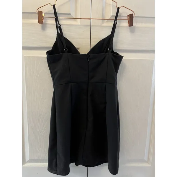 Princess Polly Black Novella Mini‎ Dress Blogger Favorite Size 4 - Image 4