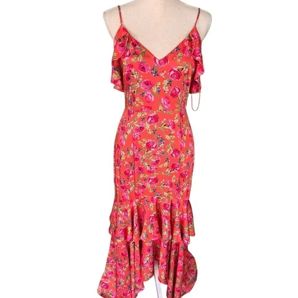 Keepsake The Label Tiered Maxi Dress in orange pink 6 - Image 3