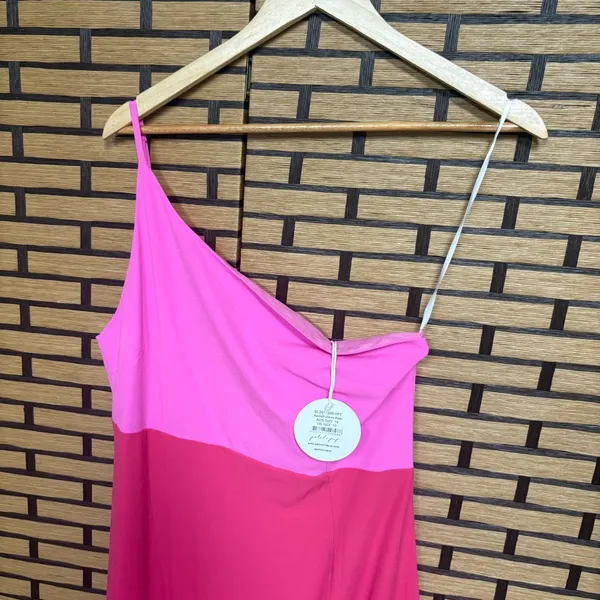 Petal & Pup‎ Xiomar One-Shoulder Pink Midi Dress Size 10 - Image 4
