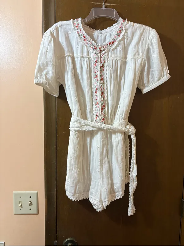 Tularosa Noah Romper in White Multi - Image 2