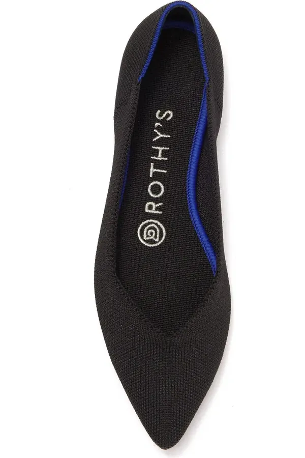 Rothy's The Point Knit Slip On Pointed Toe Ballet Flats Shoes Black 7.5 - Image 2