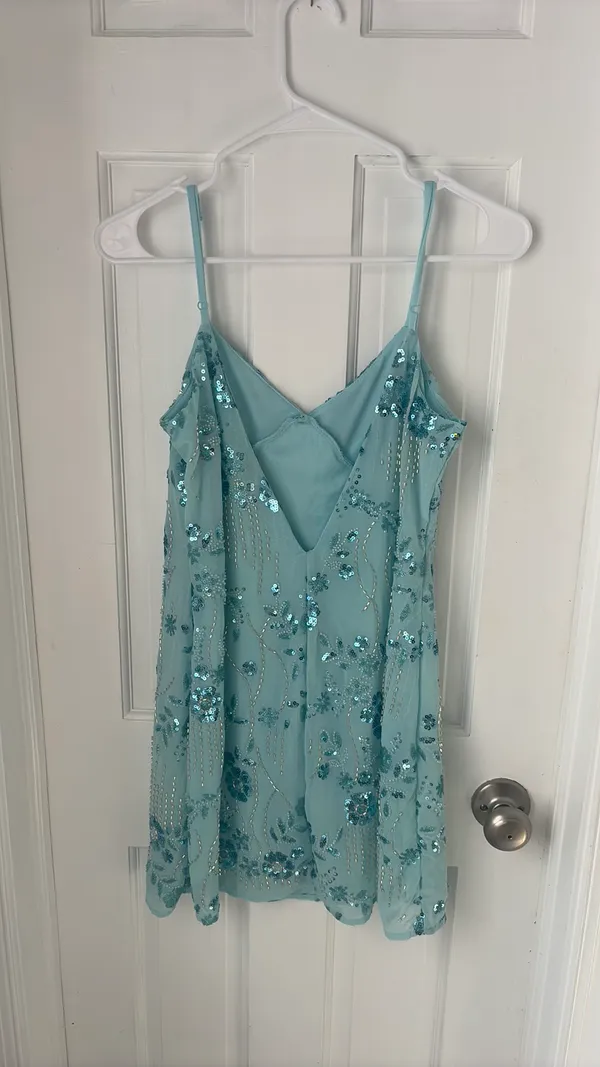 Embellish open back dress Blue Size M - Image 2