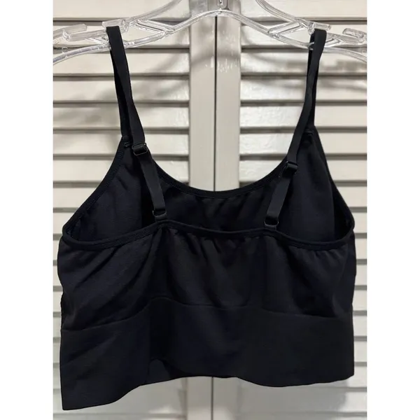 Juicy Couture Black‎ Bling Logo Sports Bra Bralette Size M/L Adjustable Straps - Image 2
