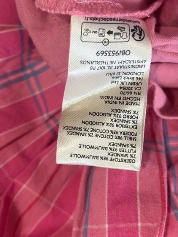Maeve X-Large Skirt Anthropologie Basque Waist Flirty Mini Pink Combo plaid NWT - Image 9