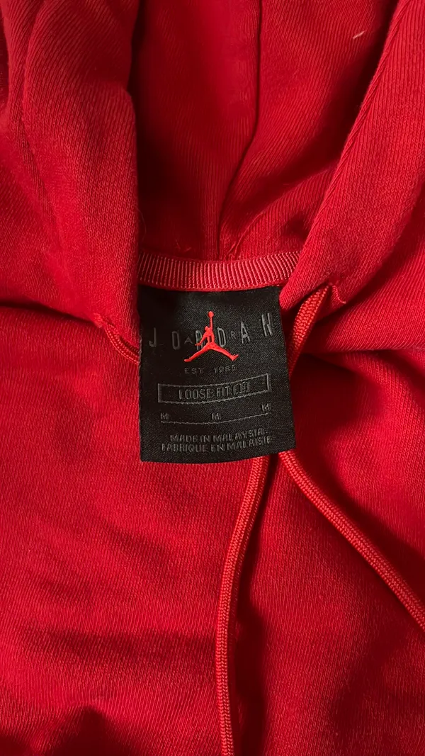 Red Nike Air Jordan cropped hoodie - Image 3
