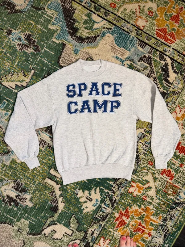 Vintage Space Camp Gray Crewneck Sweatshirt Retro NASA Alabama M - Image 2