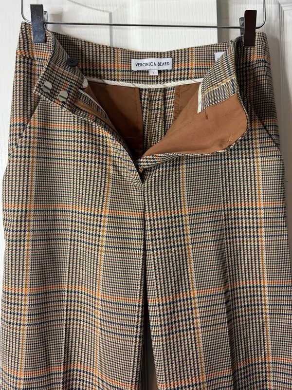 Veronica Beard Tonelli Plaid High Rise Wide Leg Pants Size 2 - Image 8