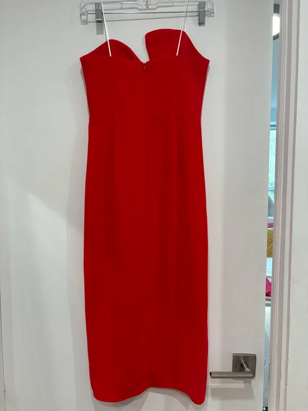 Amanda Uprichard Strapless Puzzle Midi Dress - Image 4
