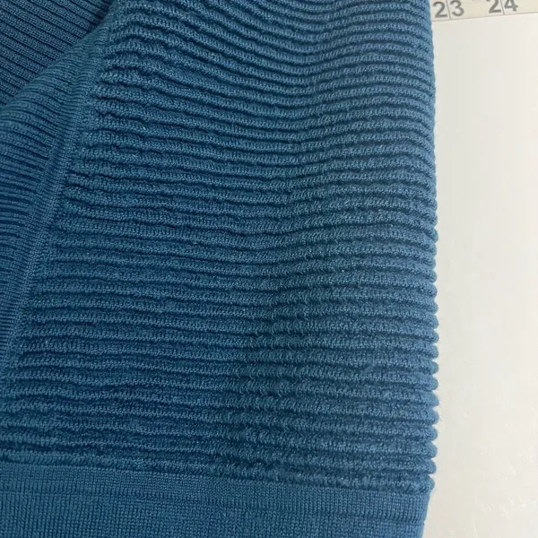 Lululemon Merino Sit In Lotus Wrap II Petrol Blue Open Front Cardigan Size 6 - Image 8