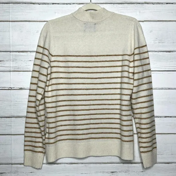 Abercrombie & Fitch Mock Neck Stripe Sweater Size Large - Image 2