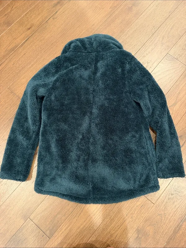 Loft Faux Sherpa Shawl Collar Women's Fleece Jacket Small Teal - C54-116 - Image 6
