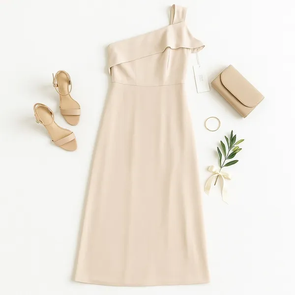 Hayley Paige Occasions One Shoulder Bridesmaid Gown Cashmere Size 22 NWT Maxi - Image 15