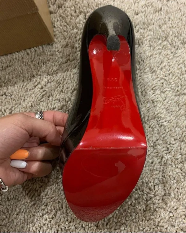 Christian Louboutin Black Bianca 140 Red Bottoms Size 8.5 - Image 13