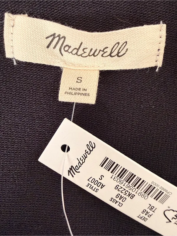 Madewell NWT Black Ribbed Scoop Neck‎ Sleeveless Bodysuit Size Small - Image 3
