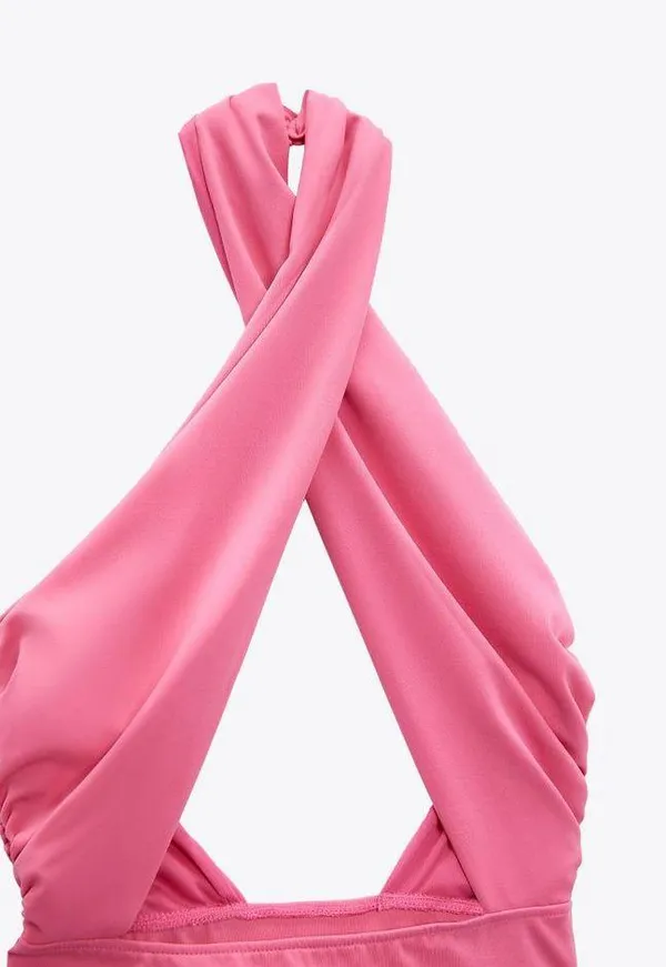 ZARA NWT Cut out Pink bodysuit. Size medium. - Image 4