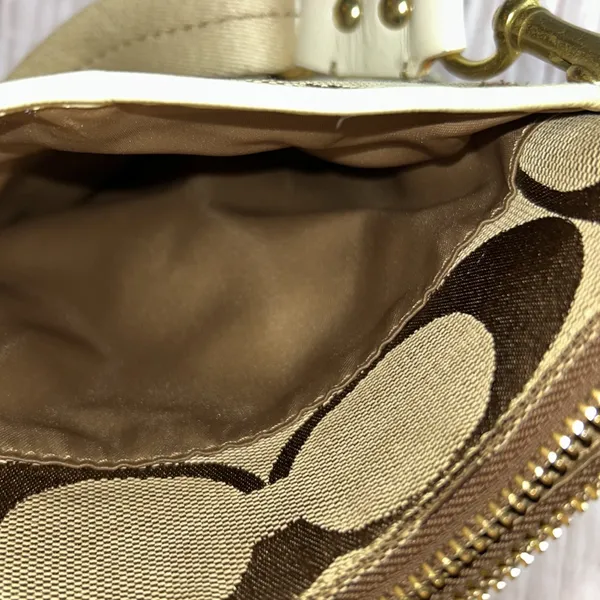 Vintage Coach Tan Signature Monogram Canvas Crossbody Bag - Image 13