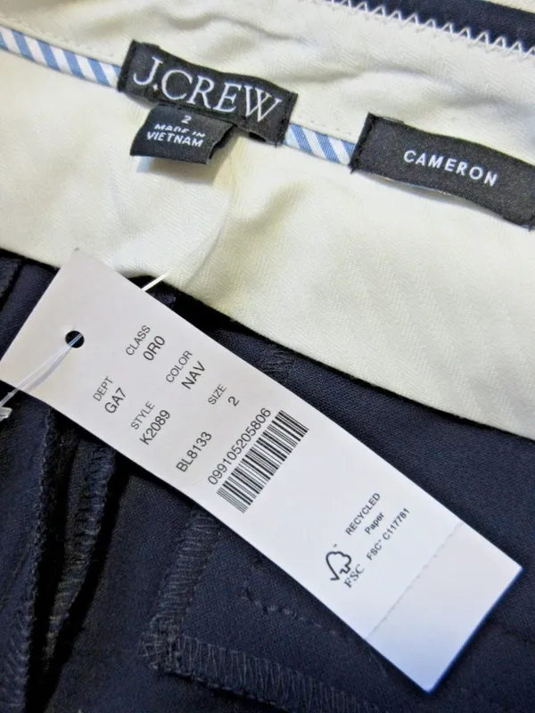 NWT J.Crew Full Length Cameron in Navy Blue Four Season Stretch Pants 2 - Image 4