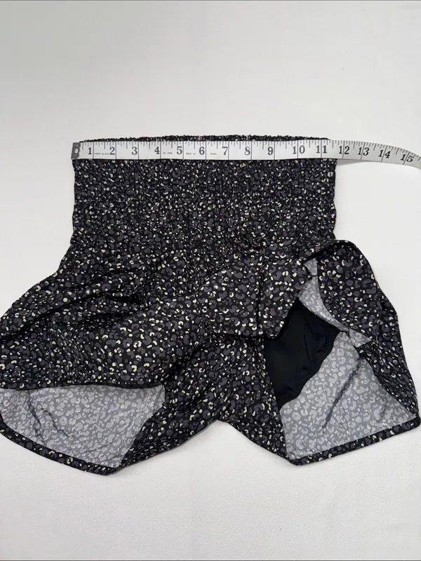 FP Movement by Free People Black Floral Smocked High-Waist Shorts - Image 5