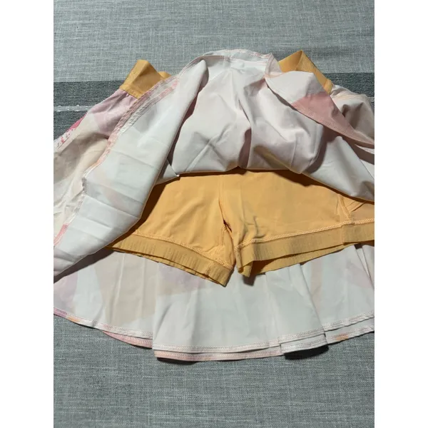 Lululemon Court Rival High Rise Skort Tall Pastel Multi Abstract Print Size 8 - Image 5