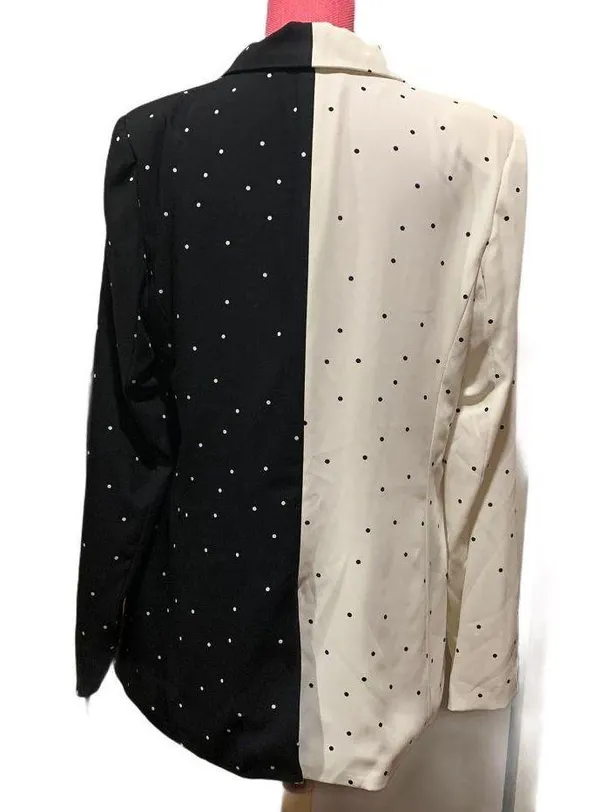 OVI unique Color block polka dot blazer size L - Image 3