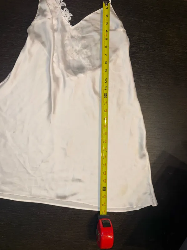 Victoria's Secret White Satin Chemise with Lace Back Slip Dress - Image 4