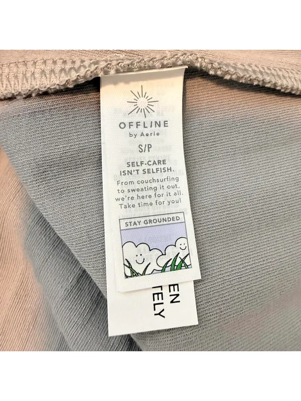 Offline Aerie Women's Small Petite Ribbed Crop Tank Gray Stretch - Image 7