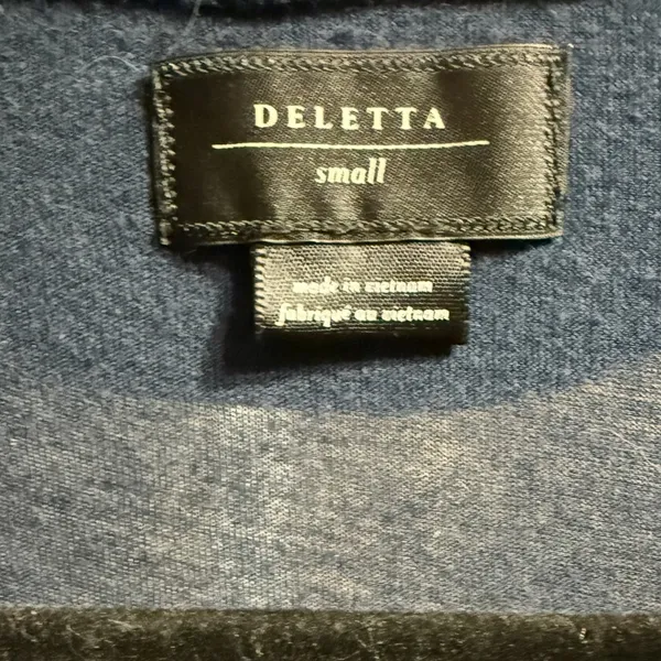 Anthropologie Deletta Womens Ruffle Front Navy‎ Blue Sleeveless Blouse Sz S - Image 3