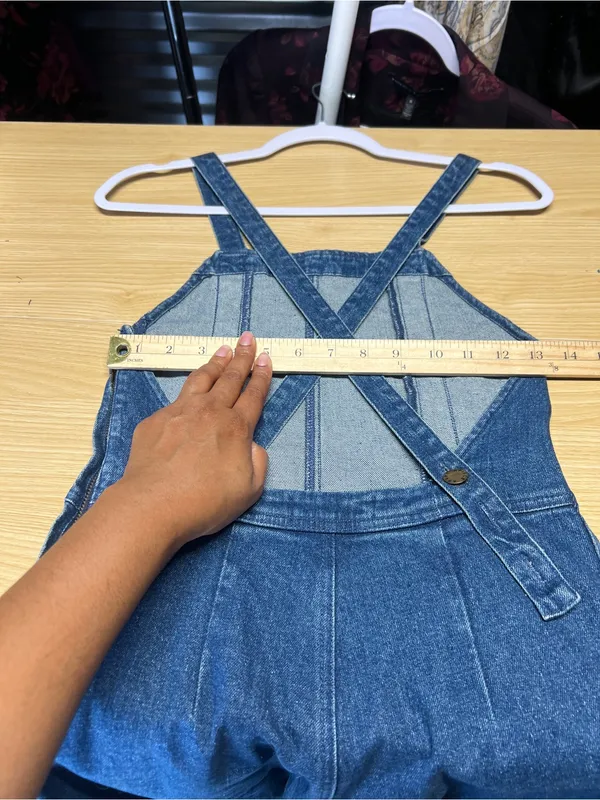 Apiece Apart Carmen Denim Overalls Size 0 Blue Wide Leg Cross Back Jumpsuit - Image 13