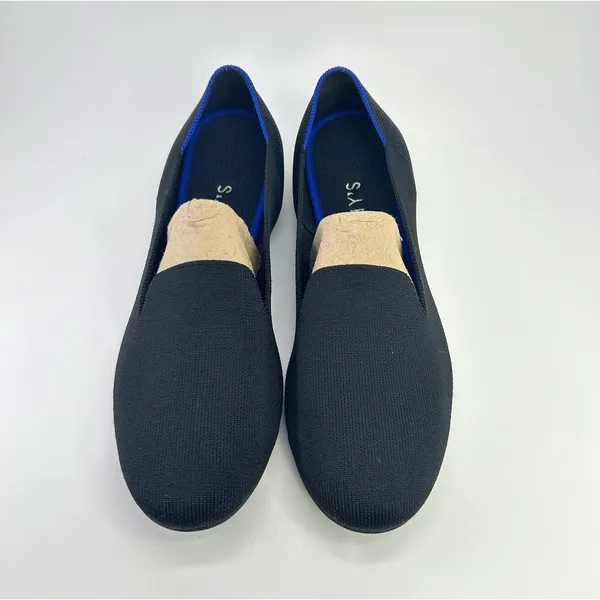 Rothys The Loafer Black Knit Royal Blue Trim Slip On Comfort Size 12 Minimalist - Image 7