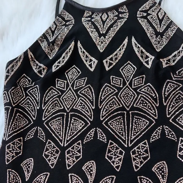 Jump -725 NWT Glitter Bodycon‎ Dress black size 3/4 - Image 3