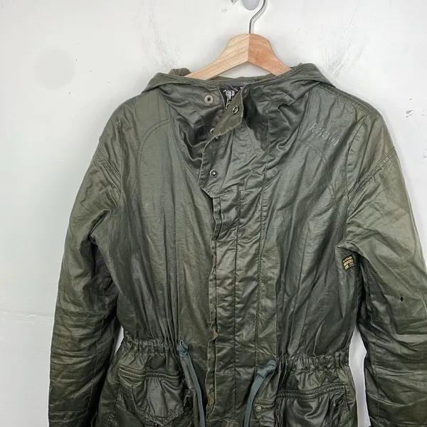 G-STAR RAW Women's Parka Jacket Hooded Black Cotton Pockets Zip size Small - Image 2