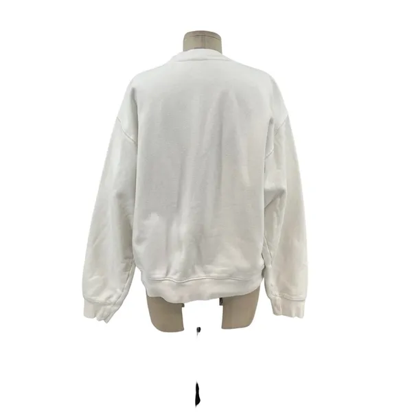 Aritzia Tna Cozy Fleece‎ Perfect Crew Sweatshirt Pullover White Size Large - Image 10