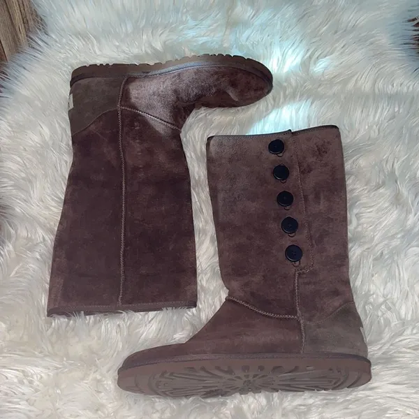 UGG Lo Pro Mid Calf Button Boot - Chocolate Brown - Image 2