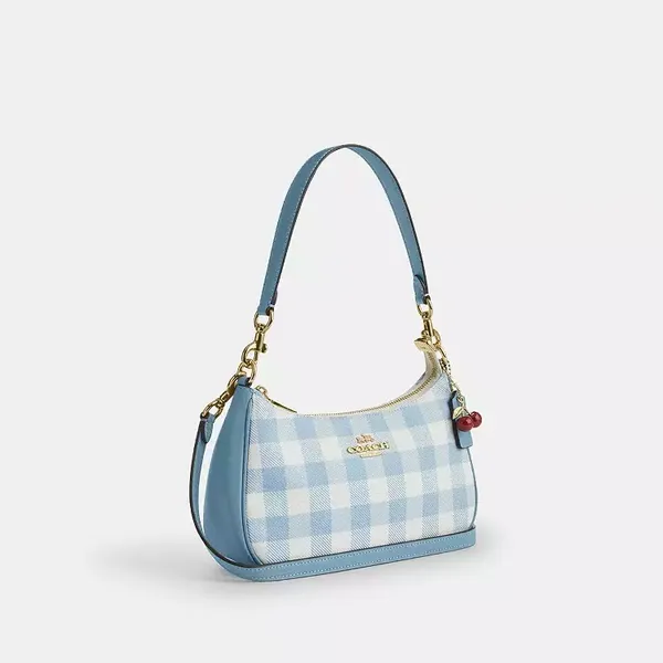 Coach CES65 Teri Shoulder Bag With Gingham Print And Charm - Image 14