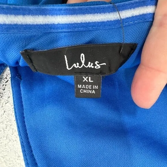 Lulus Size‎ XL Cobalt Blue Off the Shoulder Plunge Wide Leg Jumpsuit NWT Wedding - Image 5