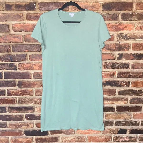 J. Crew Sage Green Short Sleeve Cotton Lightweight T-Shirt Mini Dress Size Small - Image 2