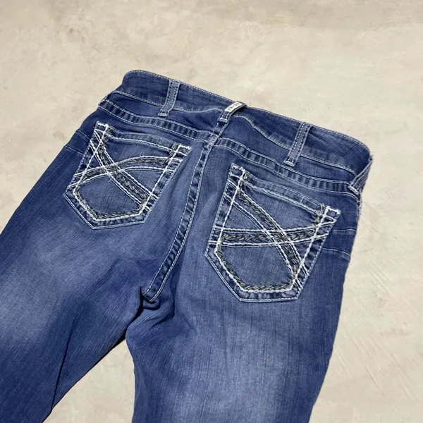 Ariat REAL High Rise Boot Jeans Women's SZ 32S 32x32 Wash Blue Stretch *Mark - Image 8