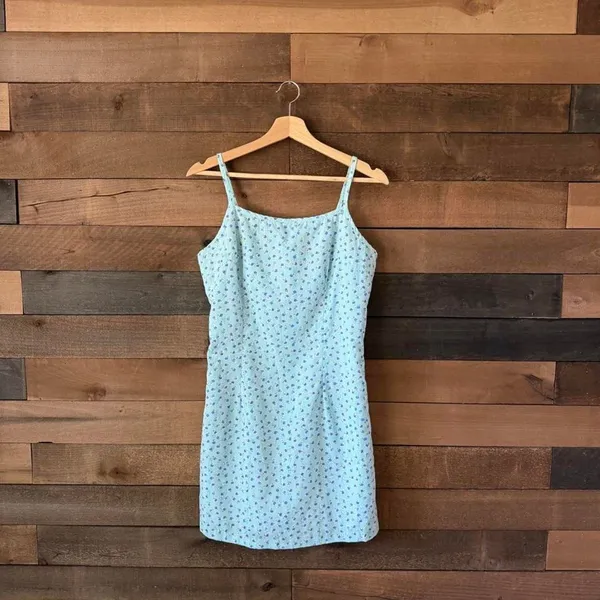 Y2K Secret Garden Blue Ditsy Floral Mini Slip Dress - Image 5