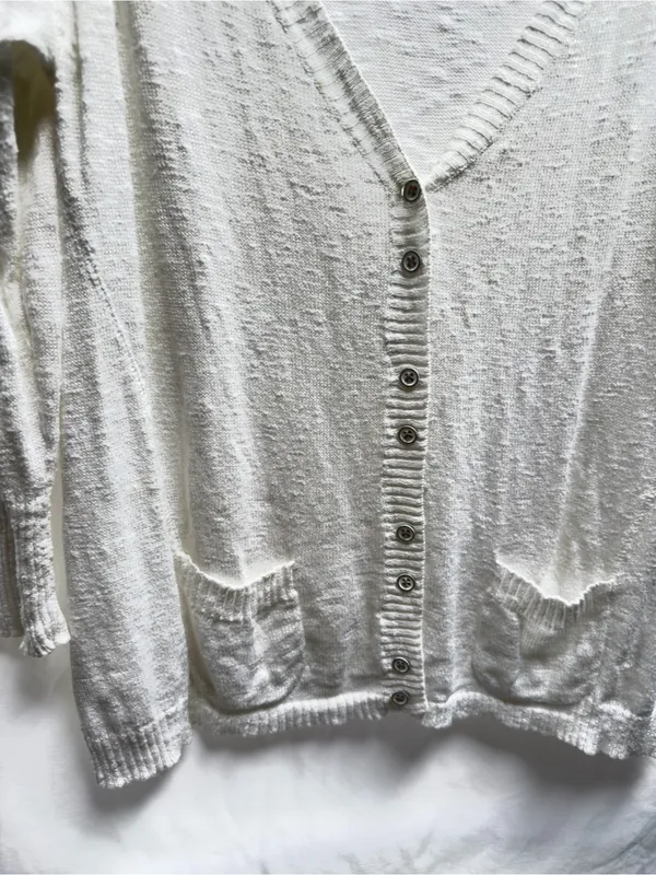 MICHAEL STARS button front cardigan with pockets in white size 1 or Medium - Image 5