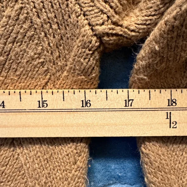 1940 | Kendall + Kylie Diamond Textured Knit Pullover‎ Sweater Tan Womens S - Image 3