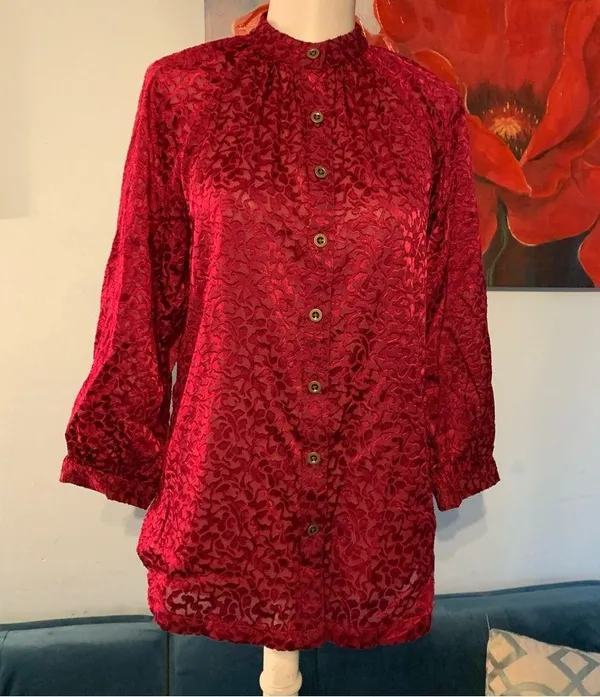 Anthropologie Women's Button Front Sheer Blouse Top Shirt XS X-small EUC - Image 10
